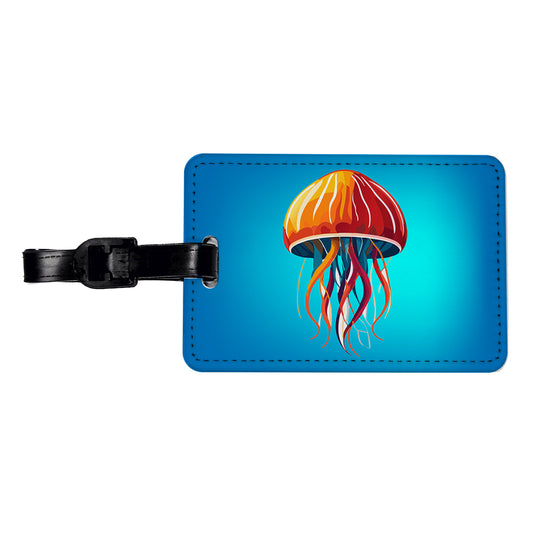 Jellyfish Jelly Fish Colorful Travel Faux Leather Luggage Tag