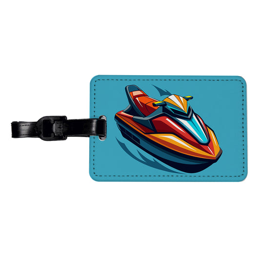 Jet Ski Water Sport Travel Faux Leather Luggage Tag