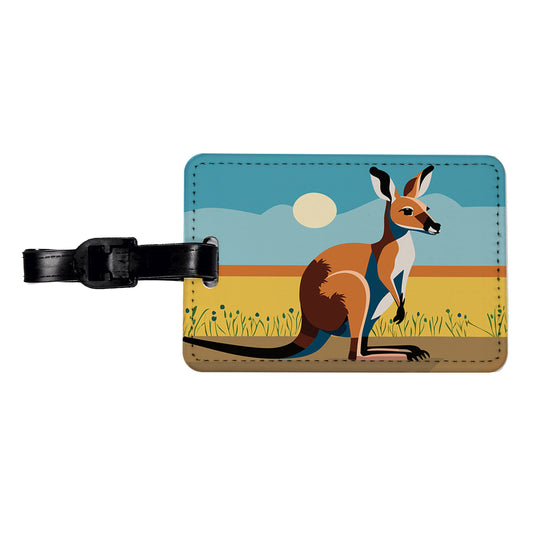 Kangaroo Australia Travel Faux Leather Luggage Tag