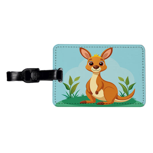 Kangaroo Cute Travel Faux Leather Luggage Tag