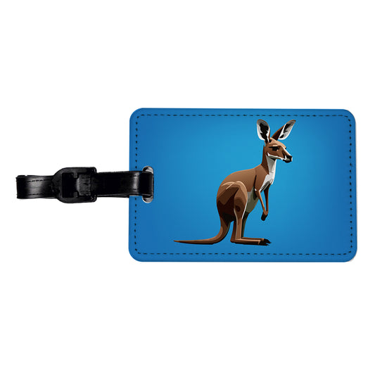 Kangaroo Standing Animal Travel Faux Leather Luggage Tag