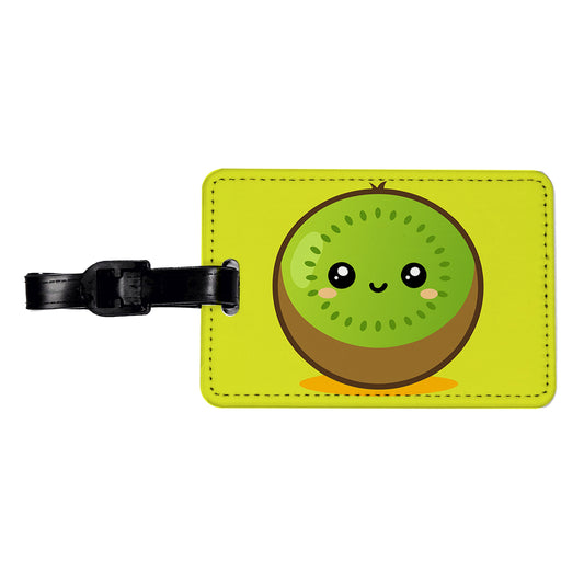 Kiwi Cute Happy Fruit Travel Faux Leather Luggage Tag