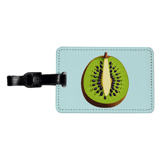 Kiwi Fruit Slice Travel Faux Leather Luggage Tag