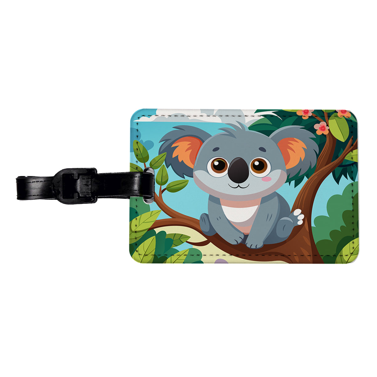 Koala Cute in Tree Travel Faux Leather Luggage Tag