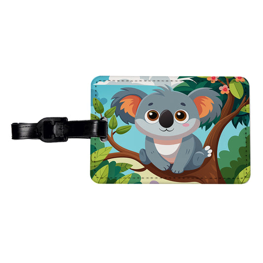 Koala Cute in Tree Travel Faux Leather Luggage Tag