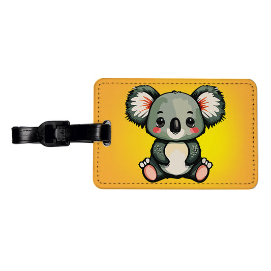 Koala Cute Watercolor Travel Faux Leather Luggage Tag
