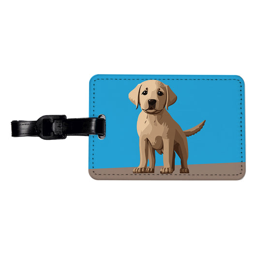 Labrador Retriever Dog Puppy Travel Faux Leather Luggage Tag