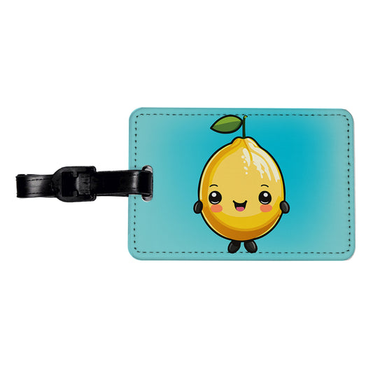 Lemon Cute Chibi Kawaii Travel Faux Leather Luggage Tag