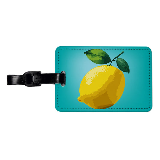 Lemon Fruit Citrus Travel Faux Leather Luggage Tag