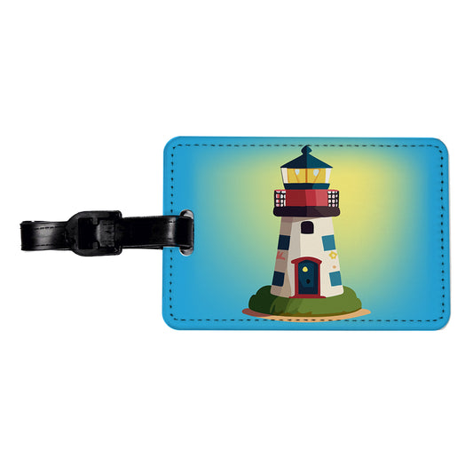 Lighthouse Light House Landmark Ocean Travel Faux Leather Luggage Tag