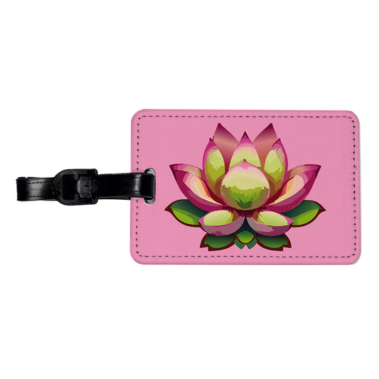Lotus Flower Purity Strength Yoga Plant Travel Faux Leather Luggage Tag