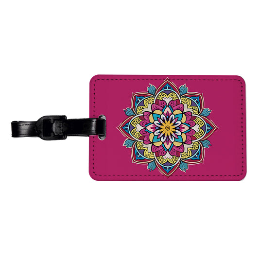 Mandala Colorful Beautiful Travel Faux Leather Luggage Tag