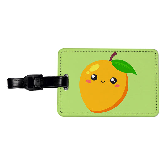 Mango Cute Happy Fruit Travel Faux Leather Luggage Tag