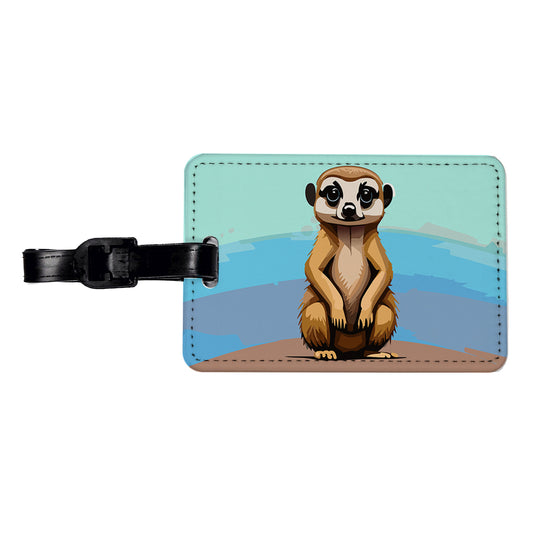 Meerkat Animal Cute Travel Faux Leather Luggage Tag