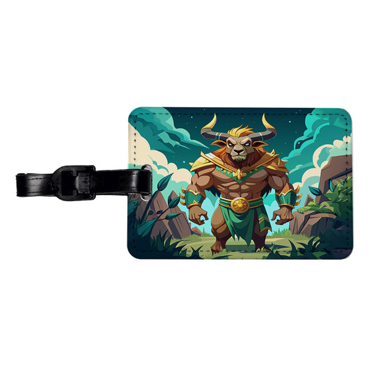 Minotaur Greek Mythology Travel Faux Leather Luggage Tag