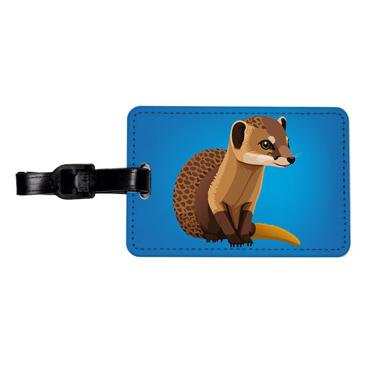 Mongoose Animal Travel Faux Leather Luggage Tag