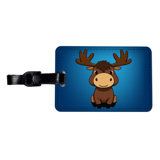 Moose Cute Travel Faux Leather Luggage Tag