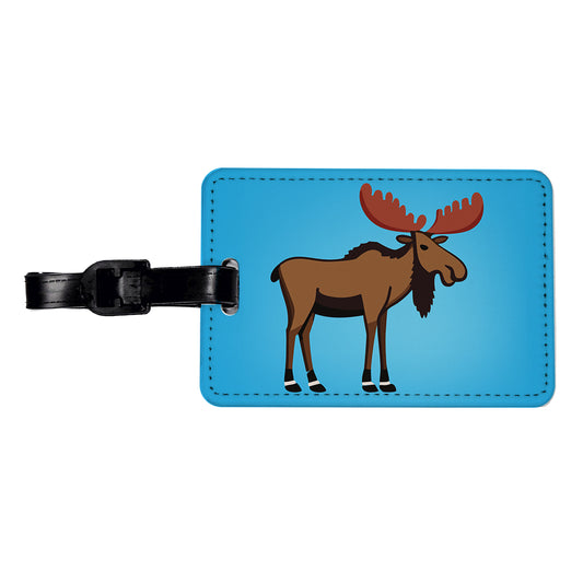 Moose Profile Travel Faux Leather Luggage Tag