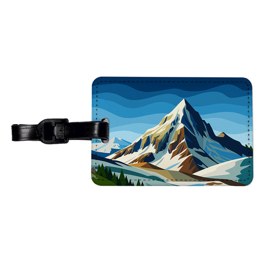 Mountain Slope Rugged Travel Faux Leather Luggage Tag