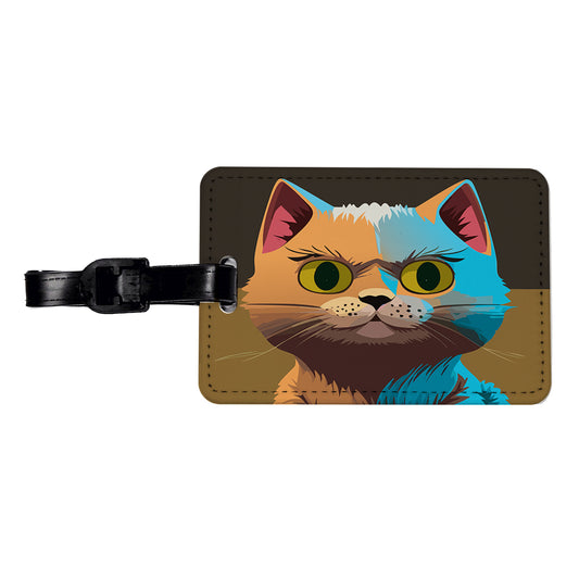 Munchkin Cat Colorful Travel Faux Leather Luggage Tag