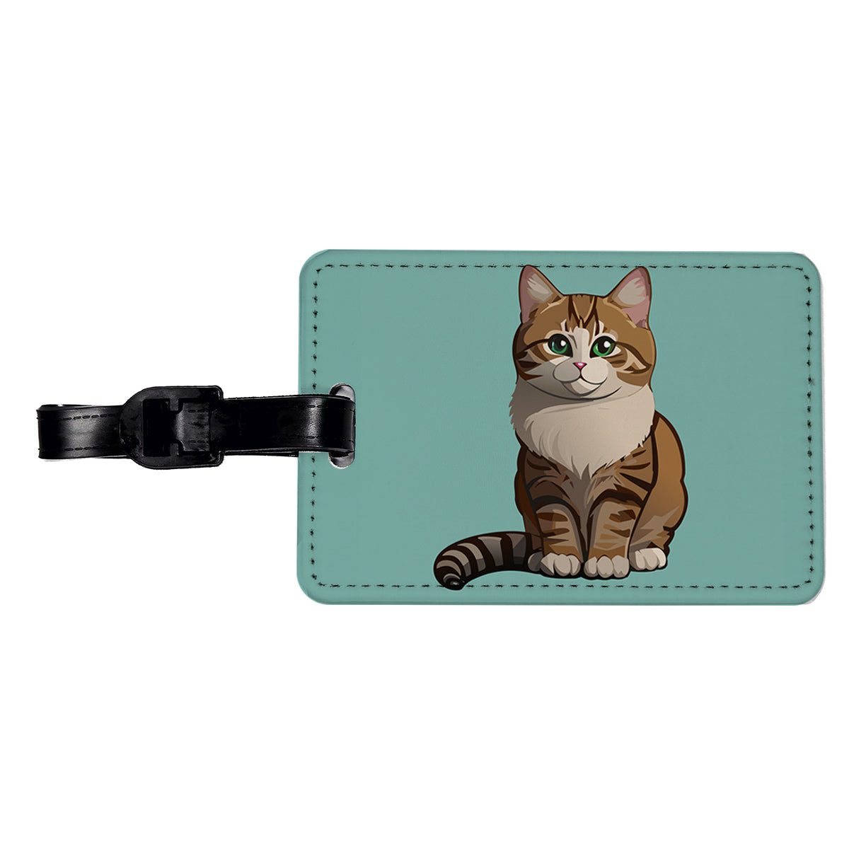 Munchkin Cat Sitting Travel Faux Leather Luggage Tag
