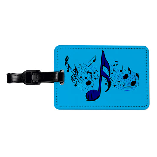 Music Notes Artistic Travel Faux Leather Luggage Tag