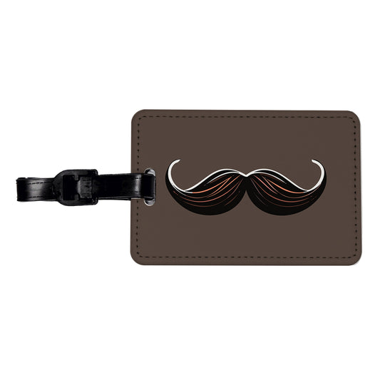 Mustache Funny Travel Faux Leather Luggage Tag