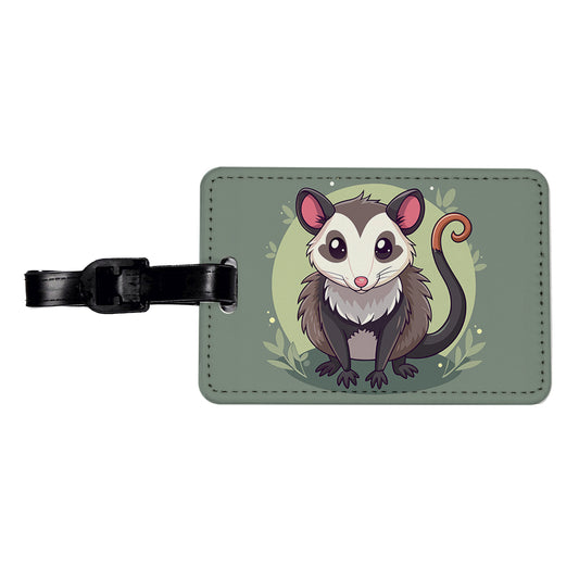 Opossum Cute Animal Travel Faux Leather Luggage Tag