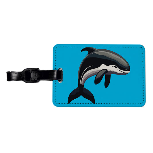 Orca Killer Whale Travel Faux Leather Luggage Tag