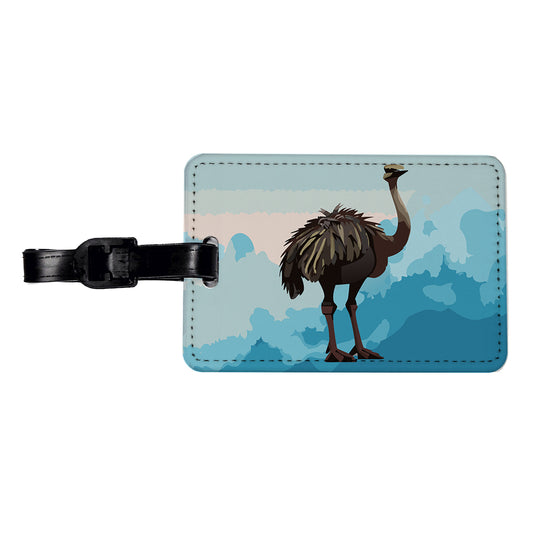 Ostrich Large Bird Standing Travel Faux Leather Luggage Tag
