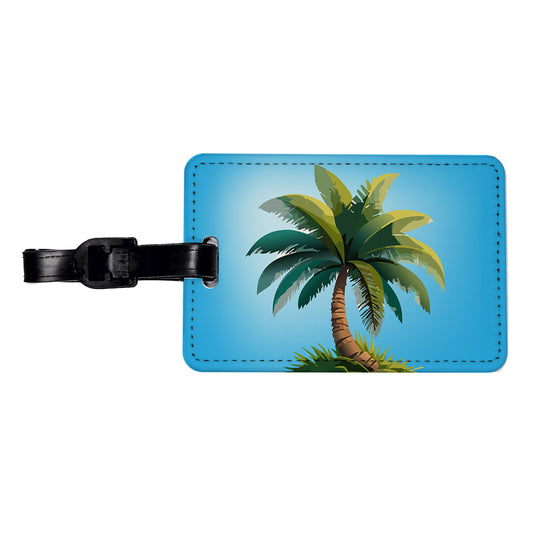 Palm Tree Lush Tropical Travel Faux Leather Luggage Tag