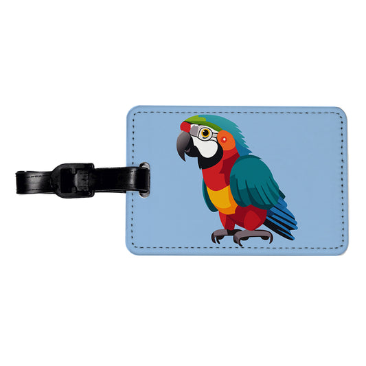 Parrot Bird Colorful Travel Faux Leather Luggage Tag