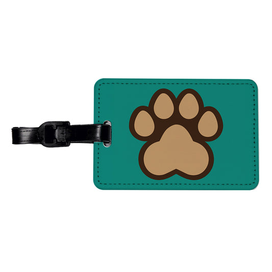 Paw Print Dogs Cats Travel Faux Leather Luggage Tag