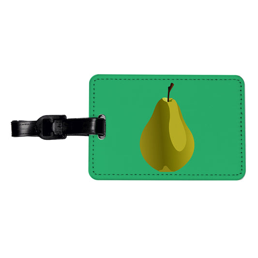 Pear Fruit Travel Faux Leather Luggage Tag