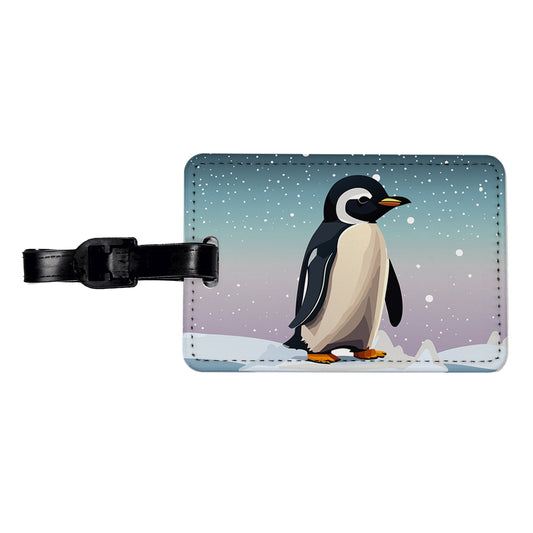 Penguin Cute Snow Travel Faux Leather Luggage Tag