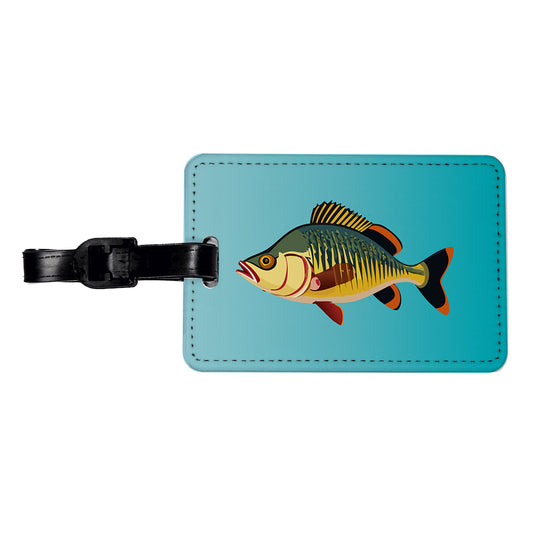 Perch Fish Colorful Fishing Travel Faux Leather Luggage Tag
