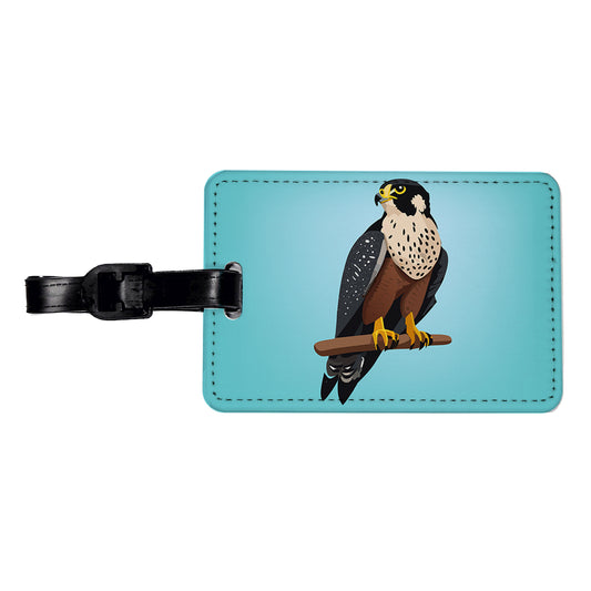 Peregrine Falcon Bird Travel Faux Leather Luggage Tag
