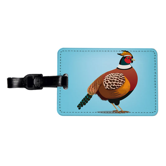 Pheasant Bird Hunting Travel Faux Leather Luggage Tag