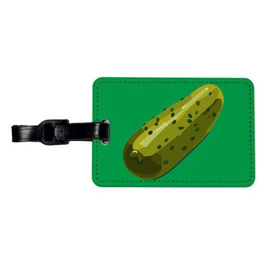 Pickle Green Travel Faux Leather Luggage Tag