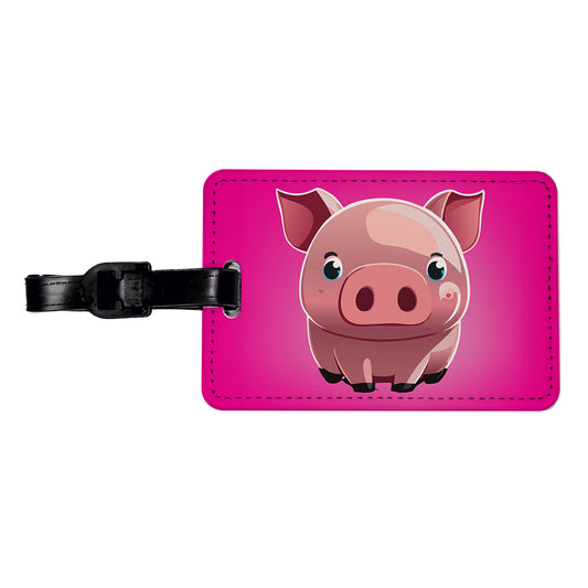 Pig Cute Travel Faux Leather Luggage Tag