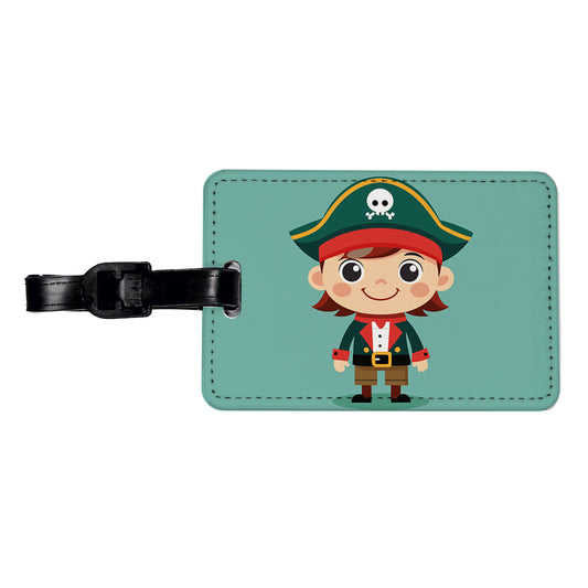 Pirate Cute Travel Faux Leather Luggage Tag