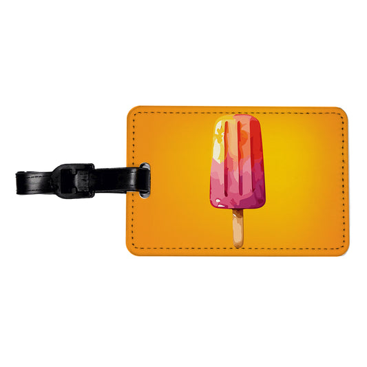 Popsicle Colorful Summer Dessert Travel Faux Leather Luggage Tag