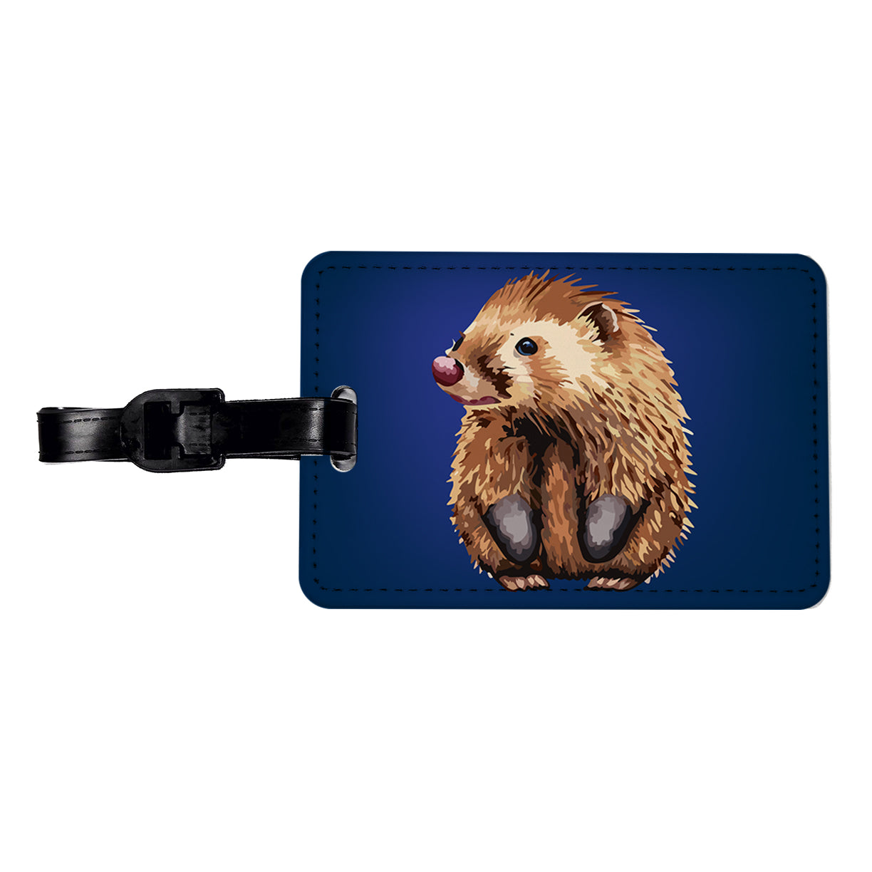 Porcupine Cute Travel Faux Leather Luggage Tag