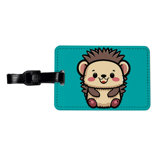 Porcupine Smiling Baby Travel Faux Leather Luggage Tag