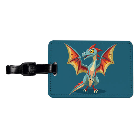 Pterodactyl Dinosaur Travel Faux Leather Luggage Tag