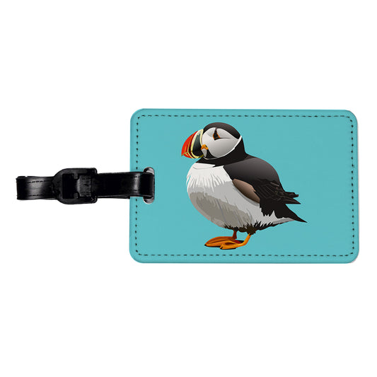Puffin Seabird Bird Travel Faux Leather Luggage Tag