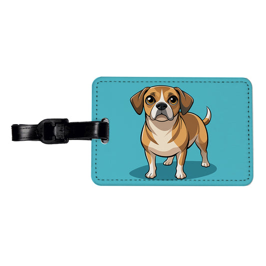 Puggle Dog Travel Faux Leather Luggage Tag