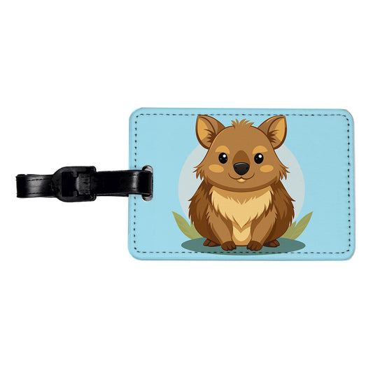 Quokka Cute Australian Animal Travel Faux Leather Luggage Tag