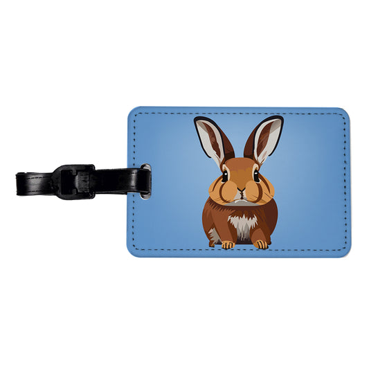 Rabbit Bunny Sweet Woodland Animal Travel Faux Leather Luggage Tag