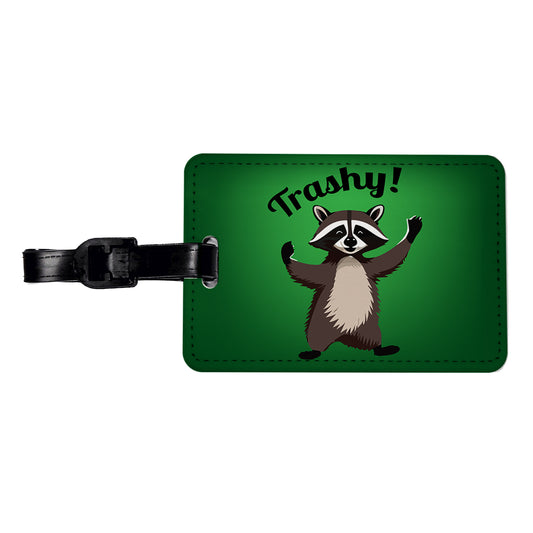 Raccoon Trashy Funny Travel Faux Leather Luggage Tag